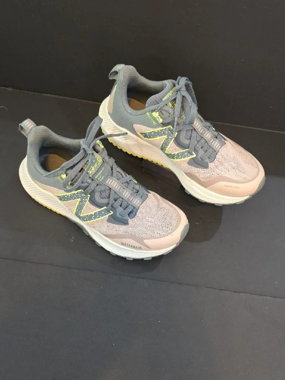New Balance Nitrel V4 Women's Pink, Gray & Neon Trail Running Shoes Size 7.5